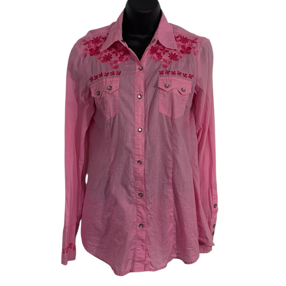 Stetson Pink Embroidered Women's Top